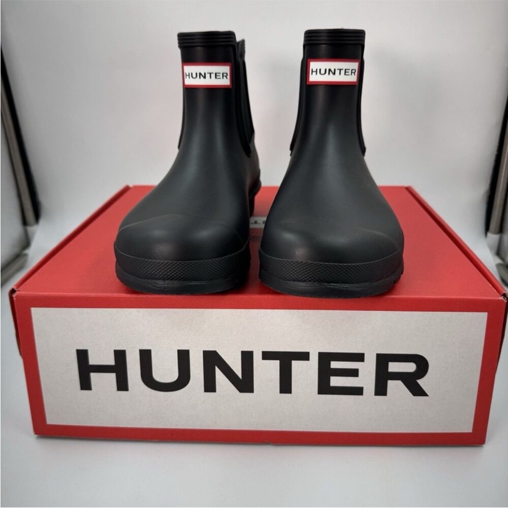 Hunter Black Chelsea Ankle Boots